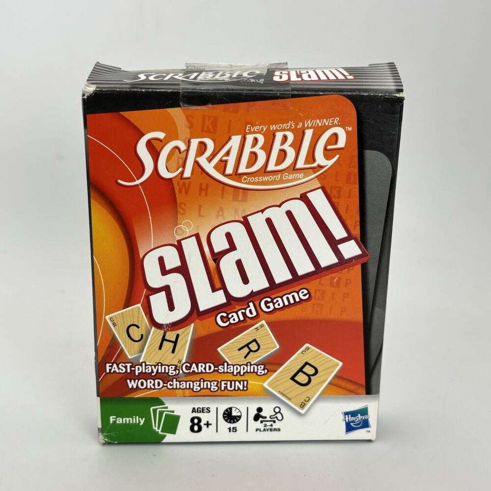 Parker Brothers Scrabble Slam Card Game ( 55 cards + rules paper ) Fun Word Game